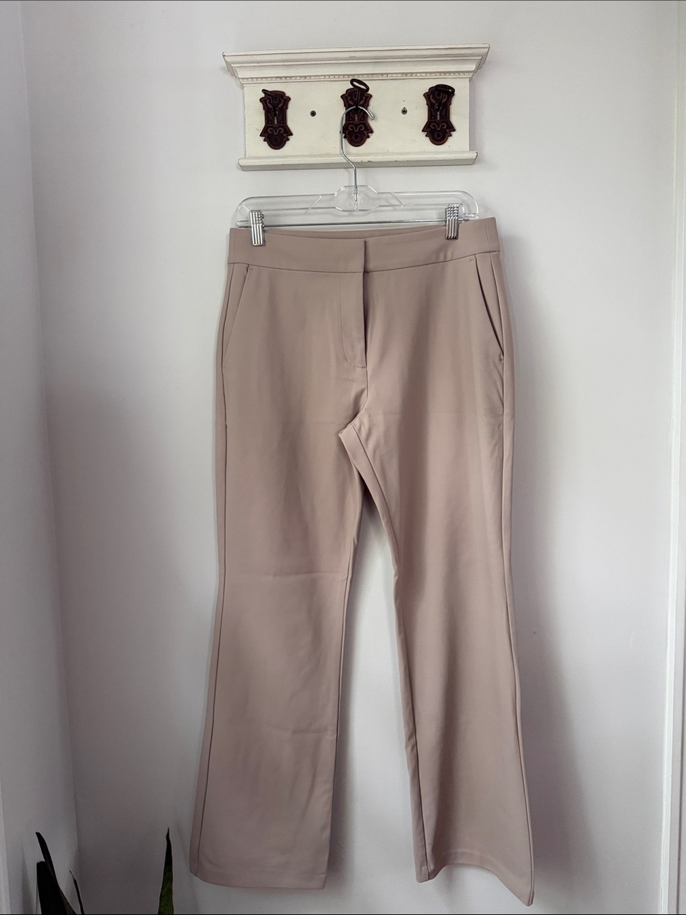 RHONE Women's Boot Cut Flare Pants in Taupe High Rise Trousers Size 10